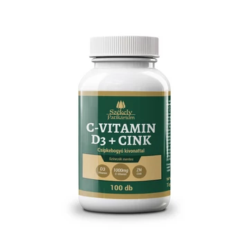 Székely Patikárium C-Vitamin 1000 mg + D3 + Cink + Csipkebogyó – 100 db