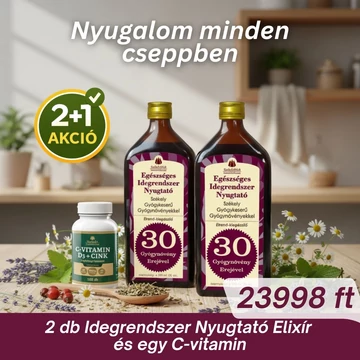 2+1 Székely Gyógykeserű – Egészséges Idegrendszer (500 ml) + Székely Patikárium C-Vitamin 1000 mg + D3 + Cink + Csipkebogyó (100 db filmtabletta)