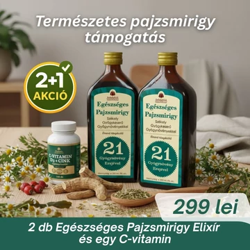 2+1 Székely Gyógykeserű – Egészséges Pajzsmirigy (500 ml) + Székely Patikárium C-Vitamin 1000 mg + D3 + Cink + Csipkebogyó (100 db filmtabletta)