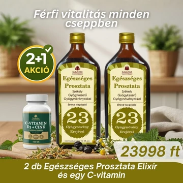 2+1 Székely Gyógykeserű – Egészséges Prosztata (500 ml) + Székely Patikárium C-Vitamin 1000 mg + D3 + Cink + Csipkebogyó (100 db filmtabletta)