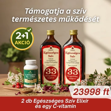 2+1 Székely Gyógykeserű - Egészséges Szív 500ml + C-Vitamin 1000 mg + D3 + Cink + Csipkebogyó – 100 db
