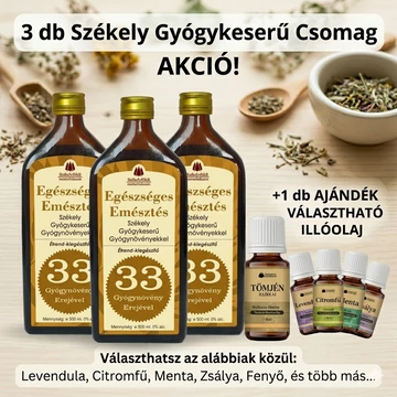 3 darab - Egészséges Emésztés – Székely Gyógykeserű – Választható Illóolajjal
