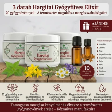 3 darab - Hargitai Gyógyfűves Elixír 20 féle gyógynövényből – Választható Illóolajjal