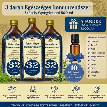 3 darab - Egészséges Immunrendszer – Székely Gyógykeserű – Választható Illóolajjal