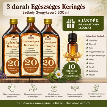 3 darab Egészséges Keringés - Székely Gyógykeserű - VÁLASZTHATÓ ILLÓOLAJJAL