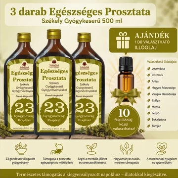 3 darab Egészséges Prosztata - Székely Gyógykeserű - VÁLASZTHATÓ ILLÓOLAJJAL