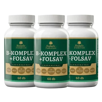 3 darab B KOMPLEX + FOLSAV – Teljes körű B-vitamin támogatás napi 1 tablettában