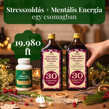 2× Idegrendszer Nyugtató Gyógykeserű (500 ml) + 1× Omega-3 Halolaj 1200 mg + E-vitamin – 100 db étrend-kiegészítő kapszula