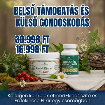 Belső támogatás és külső gondoskodás -Kollagén komplex étrend-kiegészítő és Erdőkincse Elixír egy csomagban
