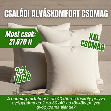 Családi Alváskomfort Csomag – 2+2 Tönköly Pelyva Párna Ajándékba