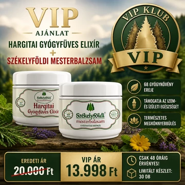 VIP AJÁNLAT - 1 Hargitai Gyógyfüves Elixír – 20 gyógynövényből és 1 Székelyföldi Mesterbalzsam 48 gyógynövénnyel – 250ml/db
