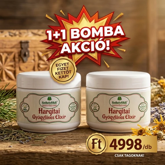 BOMBA AKCIÓ! 2 darab Hargitai Gyógyfüves Elixír – 20 gyógynövényből – 250 ml! EGYET FIZET KETTŐT KAP