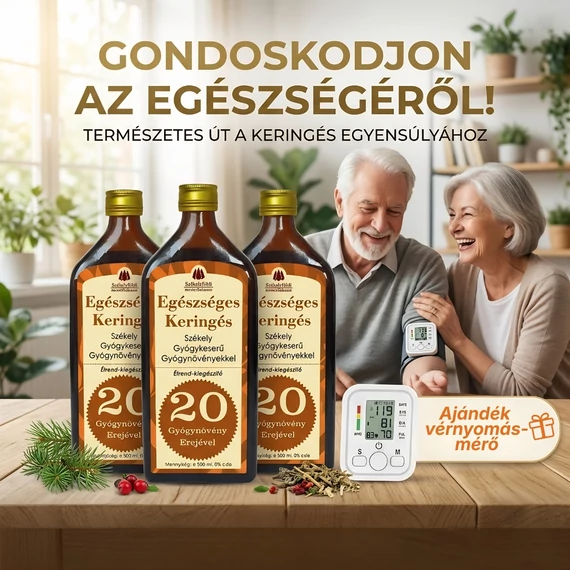 3 darab Egészséges Keringés - Székely Gyógykeserű - Ajándék Vérnyomásmérő