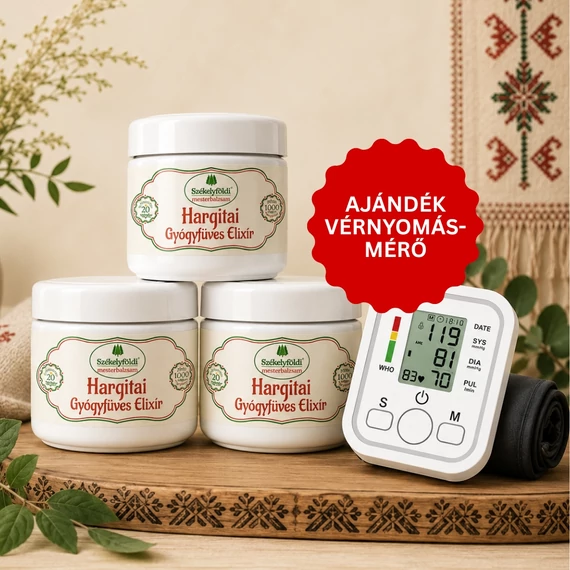 Hargitai Gyógyfüves Elixír Csomag – 3 db Elixír + Ajándék Vérnyomásmérő