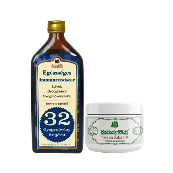 Székelyföldi Mesterbalzsam 48 gyógynövénnyel 250ml/db és Székely Gyógykeserű Immunerősítő Gyógycsepp 32 gyógynövénnyel 500ml