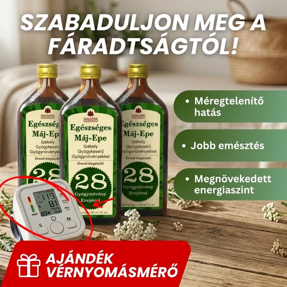 3 darab Egészséges Máj - Epe - Székely Gyógykeserű - AJÁNDÉK VÉRNYOMÁSMÉRŐVEL