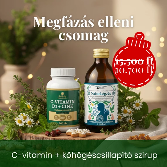 MEGFÁZÁS ELLENI CSOMAG – TERMÉSZETES TÁMOGATÁS KÖHÖGÉSRE, TOROKRA ÉS IMMUNRENDSZERRE